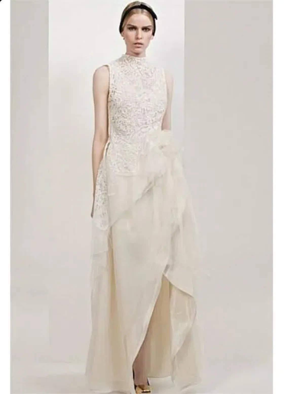 Carla Zampatti Pearl Lace La Belle Époque Gown White Size 6 - Image 1