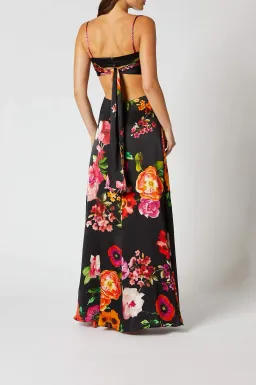 Scanlan Theodore Silk Floral Print Dress Black Size 6 for rent on The Volte - image 2