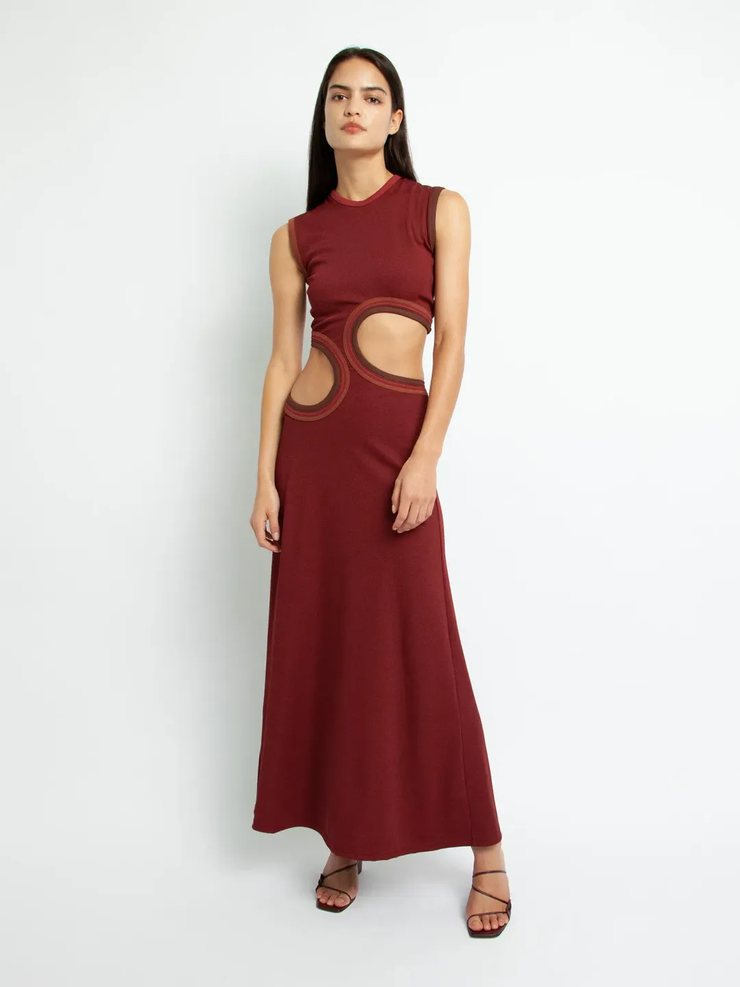 Christopher Esber The Multi Paisley Cut Torso Dress Lipstick Multi Size 10 for rent on The Volte - main image