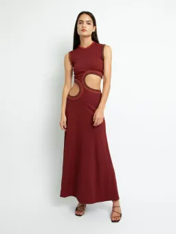 Christopher Esber The Multi Paisley Cut Torso Dress Lipstick Multi Size 10 for rent on The Volte - image 1