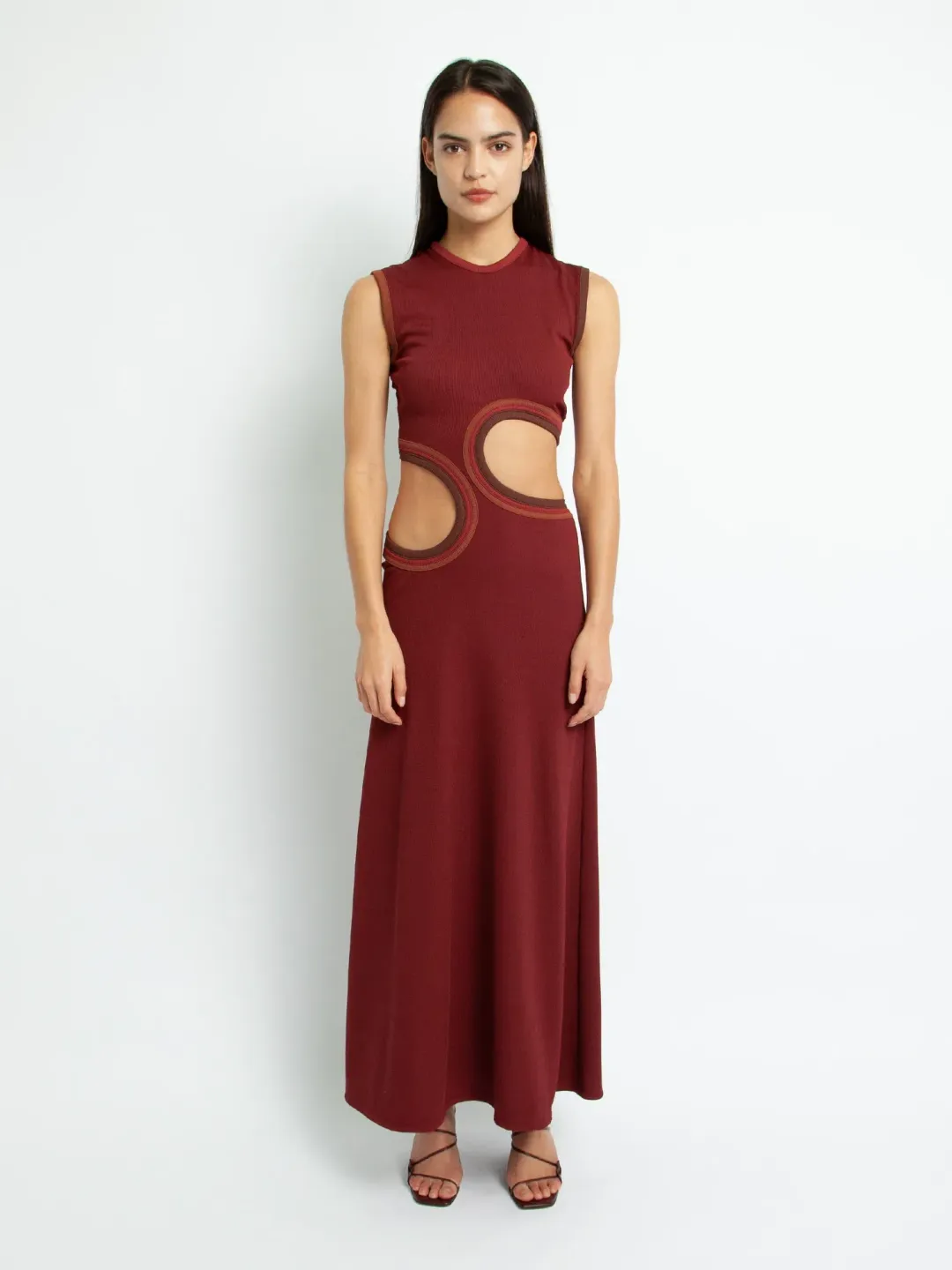 Christopher Esber The Multi Paisley Cut Torso Dress Lipstick Multi Size 10 for rent on The Volte - main image