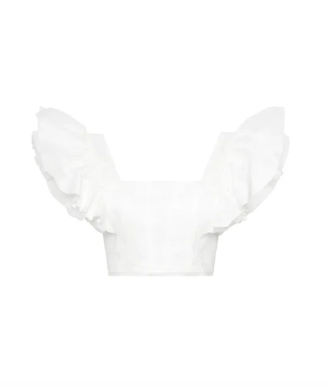 Aje Vanades Frill Crop Top & New Wave Mini Skirt Set Ivory Size 8 for rent on The Volte - main image