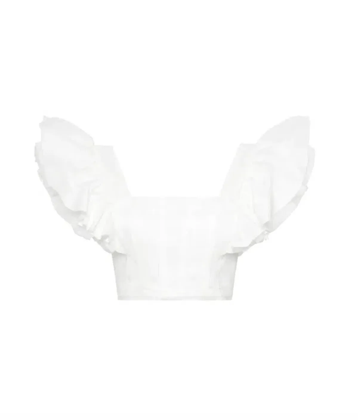 Aje Vanades Frill Crop Top & New Wave Mini Skirt Set Ivory Size 8 - Image 6