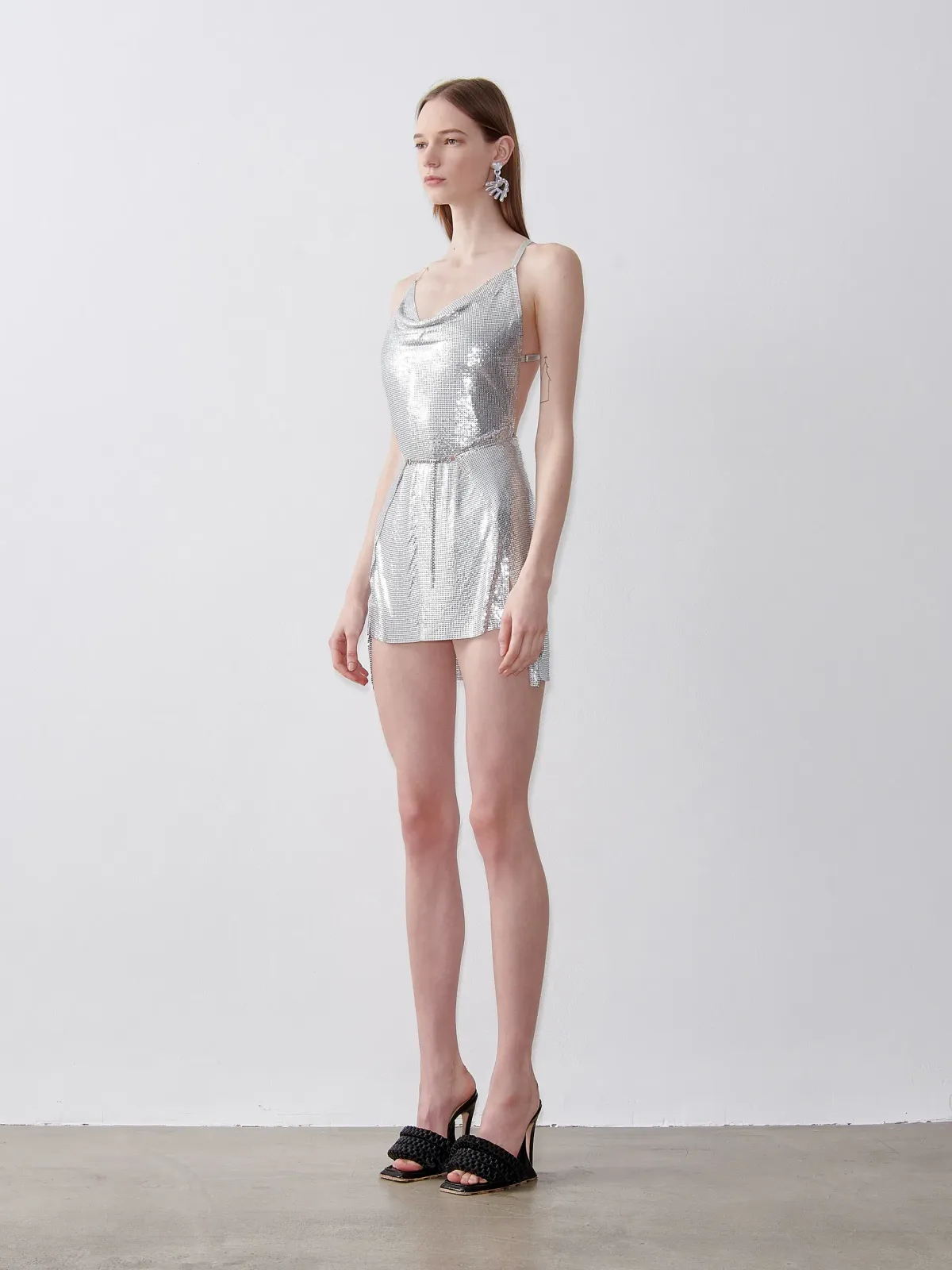 Poster Girl Adrianne Mini Dress Silver Size 8 - Image 3