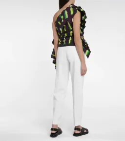 Dries Van Noten Voluminous One Shoulder Top Print Size 10 for rent on The Volte - image 2
