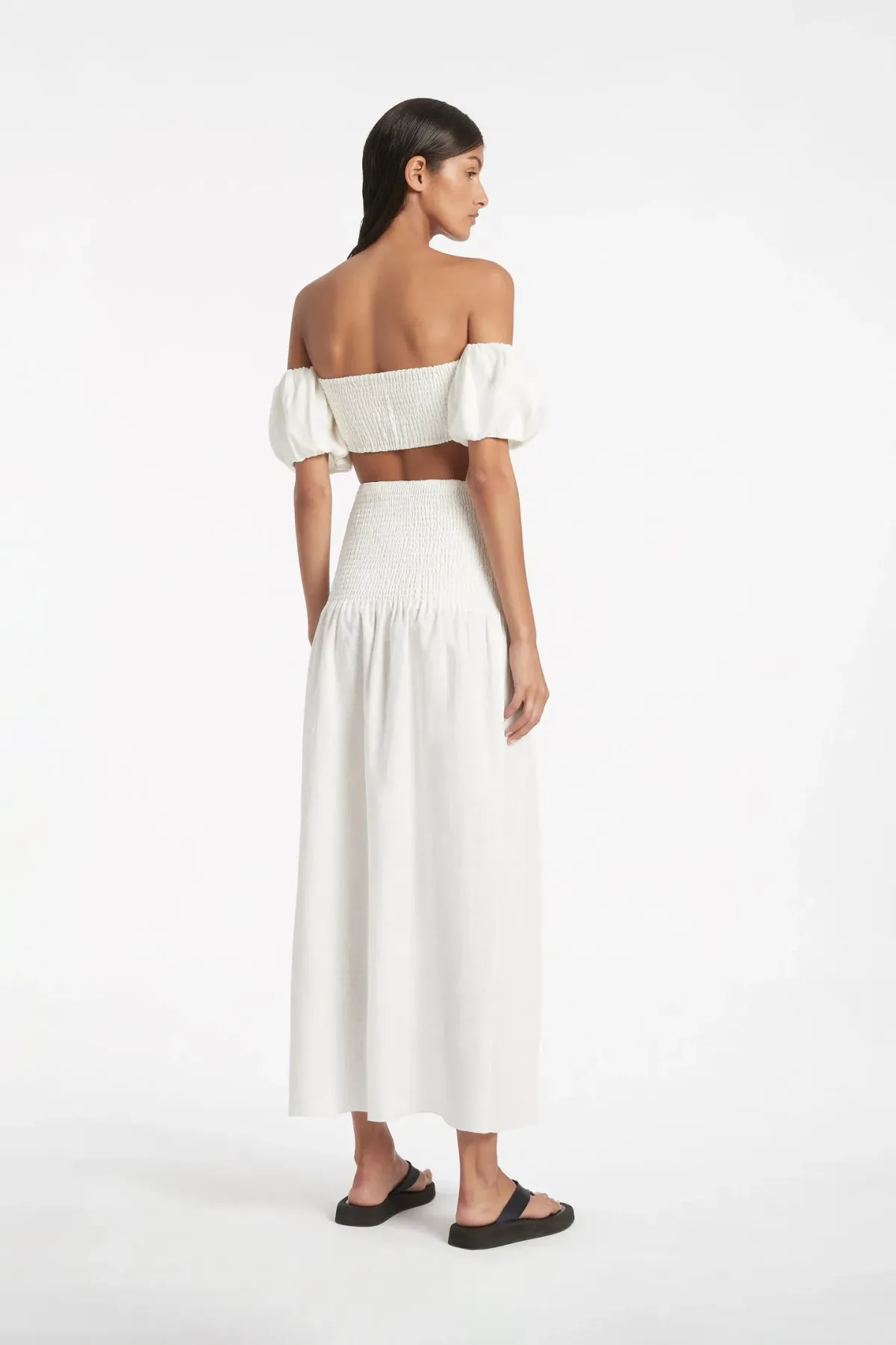 Sir the Label Lotte Bandeau & Alena Ruched Maxi Skirt Set White Size 1 - Image 3