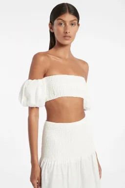 Sir the Label Lotte Bandeau & Alena Ruched Maxi Skirt Set White Size 1 for rent on The Volte - image 2