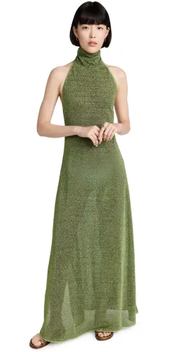 Oseree Lumiere Turtleneck Dress Green Size S for rent on The Volte - image 1