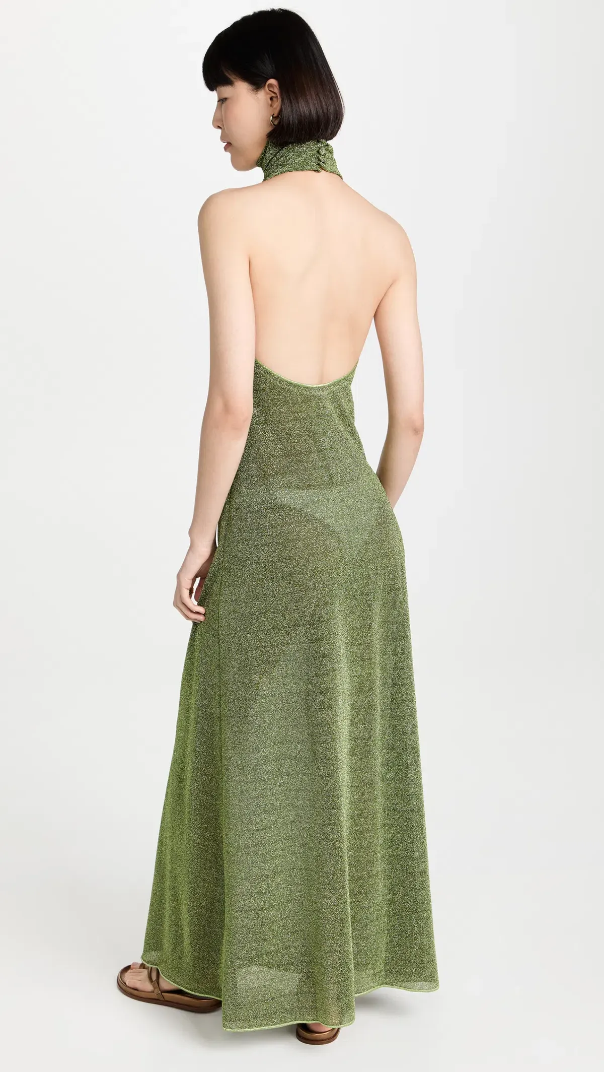 Oseree Lumiere Turtleneck Dress Green Size S - Image 2