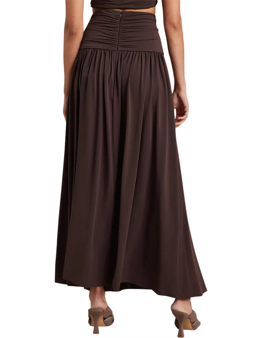 Bec & Bridge Joelene V Crop Top and Maxi Skirt Set Cognac Brown Size 8 for rent on The Volte - main image