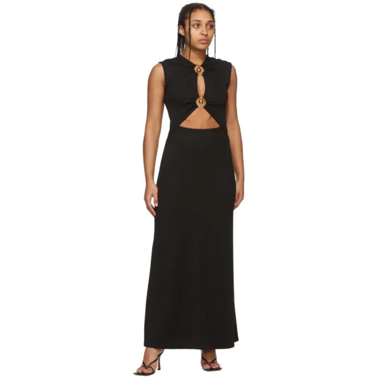 Christopher Esber Black Orbit Ruched Tank Dress Black Size 10 - Image 4