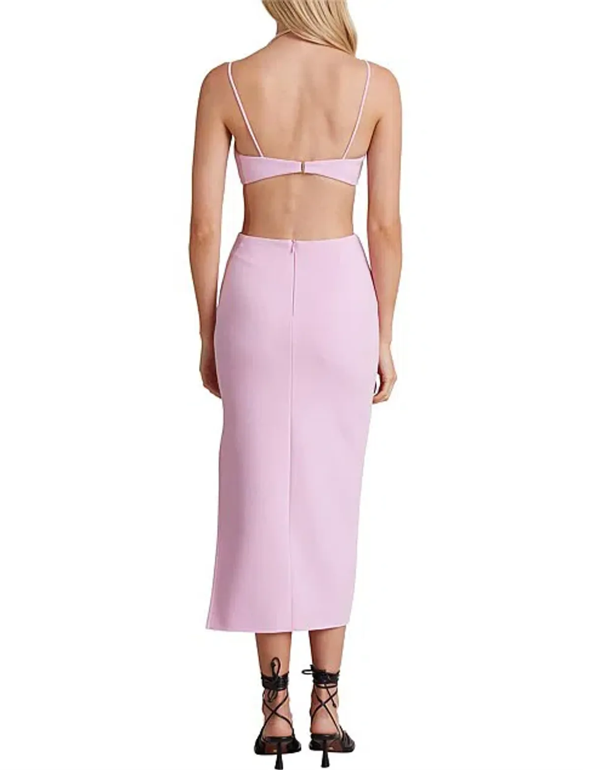 Bec & Bridge Alba Cut Out Midi Dress Pink Size 14 - Image 3