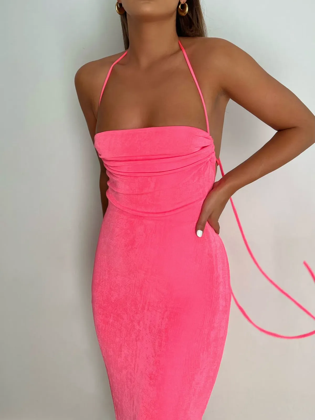 Mélani the Label Ciana Midi Dress Hot Pink Size XXS - Image 2