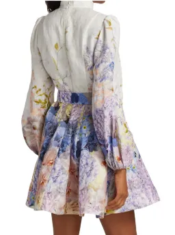 Zimmermann Rhythmic Buttoned Mini Dress Print Size 1 / Au 10 for rent on The Volte - image 4