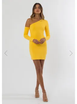 San Sloane Erika Dress Mango Yellow Size 6 for rent on The Volte - image 3