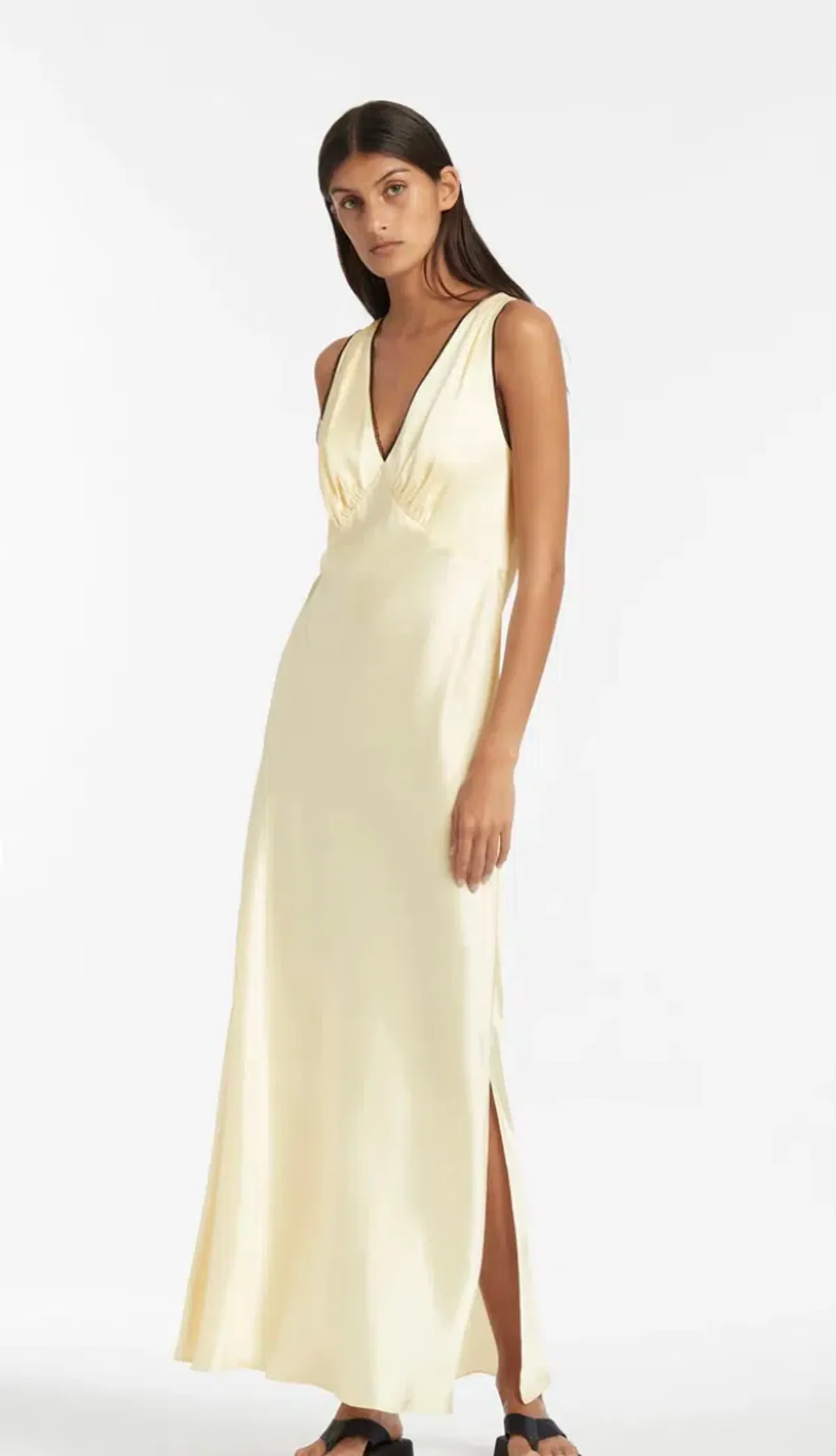 Sir the Label Willa V Neck Midi Dress Yellow Size 2 / AU 10 - Image 4
