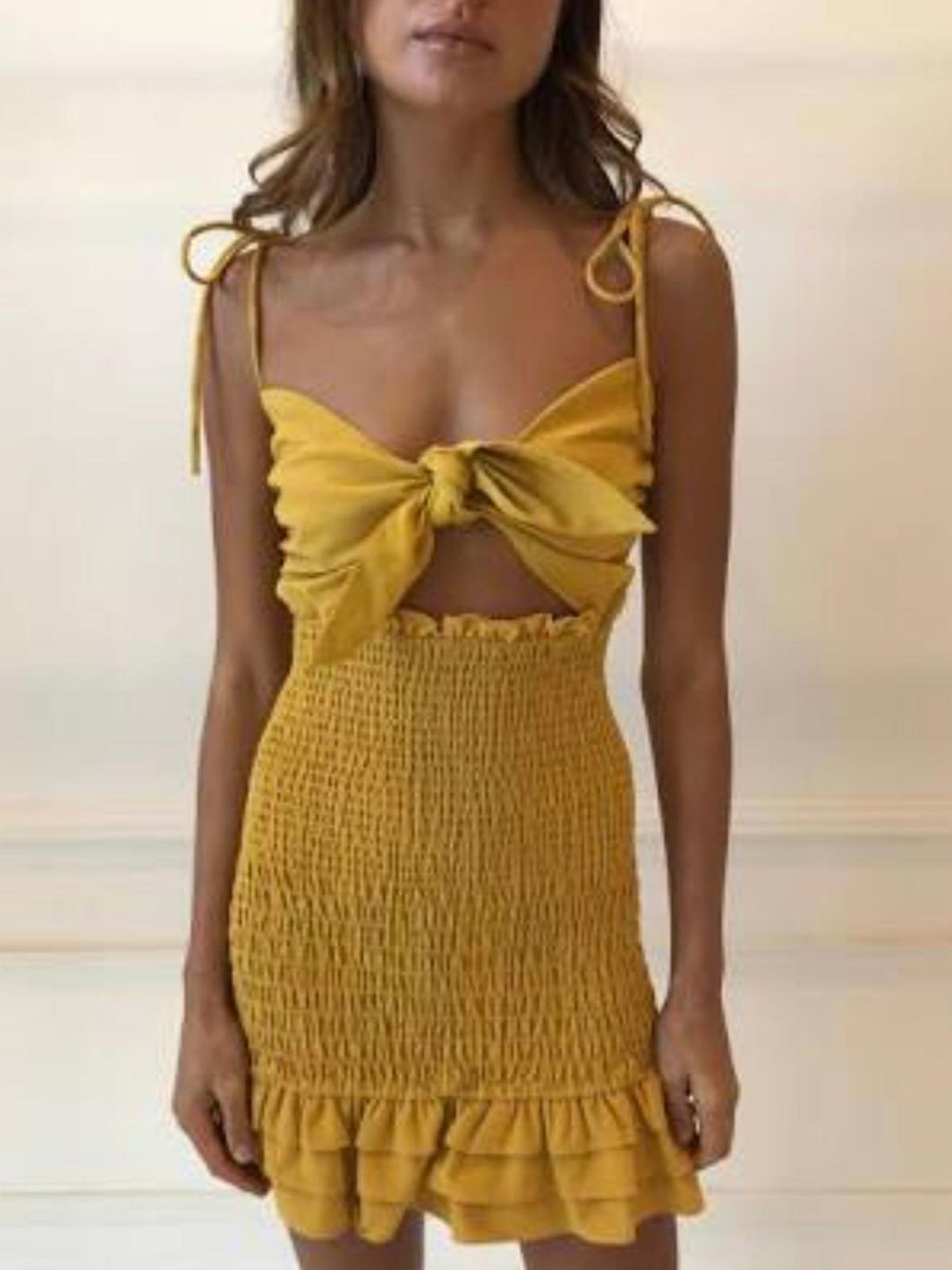 By Nicola Pineapple dress in mustard yellow 8 - Image 1