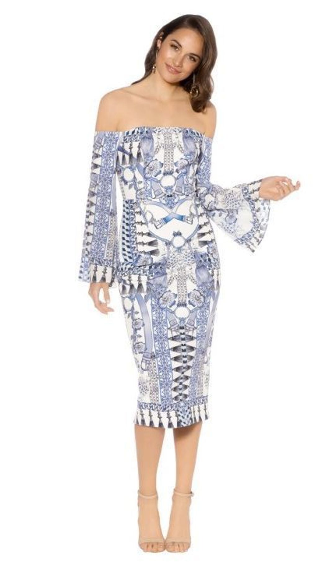 Thurley Wedgewood Print Bonded Dress for rent on The Volte - main image