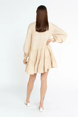 Shona Joy Soveye Tuxedo Shirt Dress Ecru Cream Size 8 for rent on The Volte - image 2