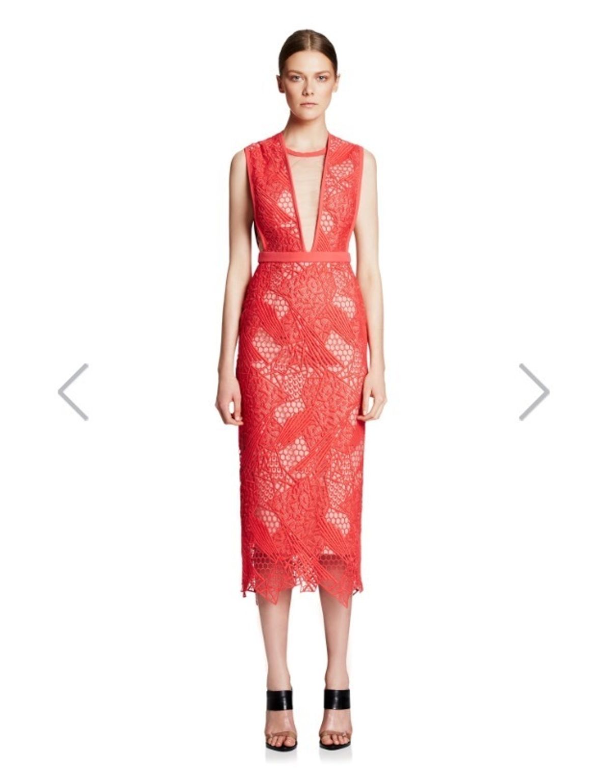 Manning Cartell Gallery Views Sheath Dress Sz 10 Red - Image 1