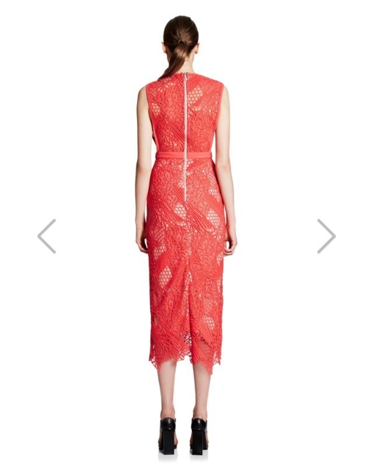 Manning Cartell Gallery Views Sheath Dress Sz 10 Red - Image 3