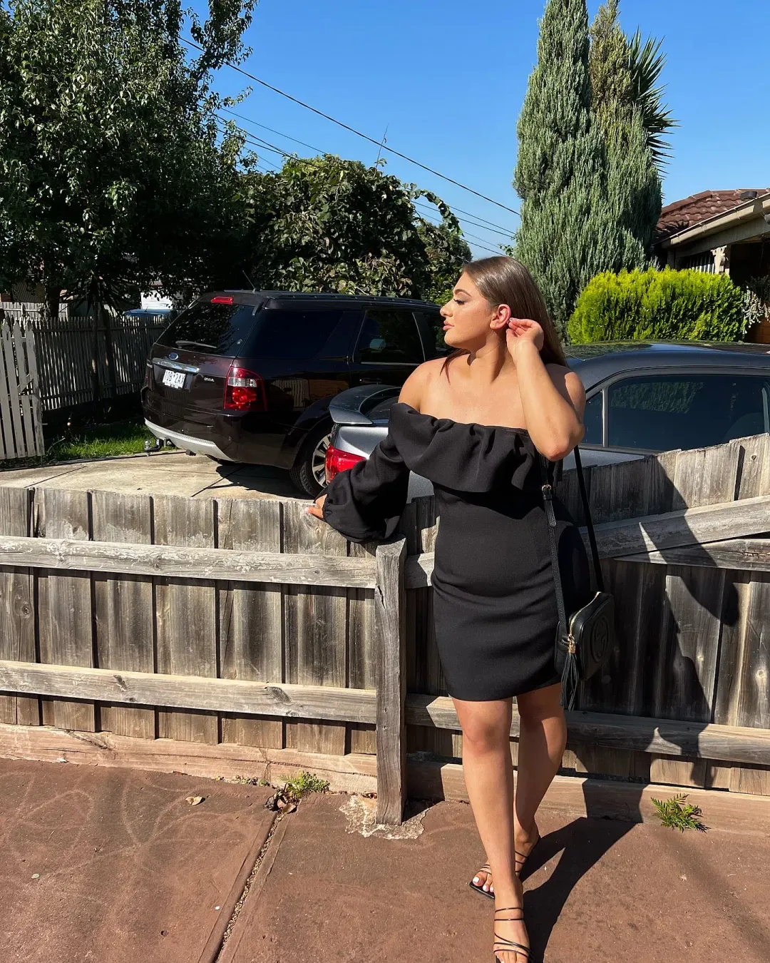 Bianca & Bridgett Camilla Dress Black Size 12 for rent on The Volte - main image