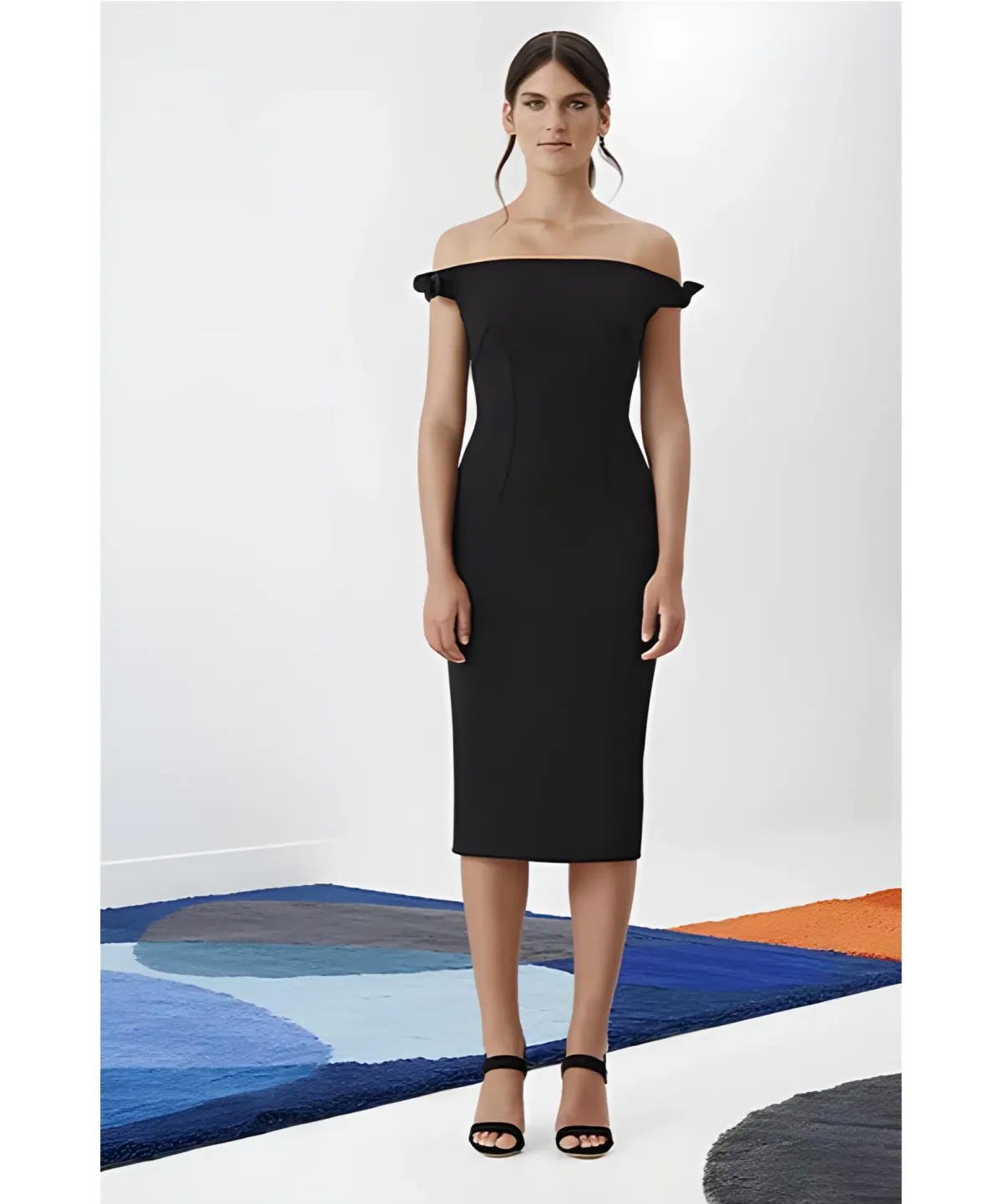 By Johnny Bare Shoulder Dress Black Size 6 - Image 1