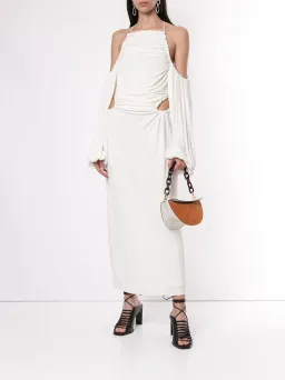 Dion Lee Ruched Midi Dress White Size 8 for rent on The Volte - image 1
