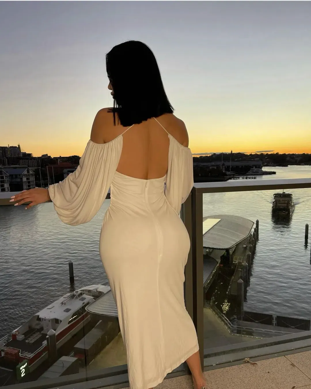 Dion Lee Ruched Midi Dress White Size 8 for rent on The Volte - main image