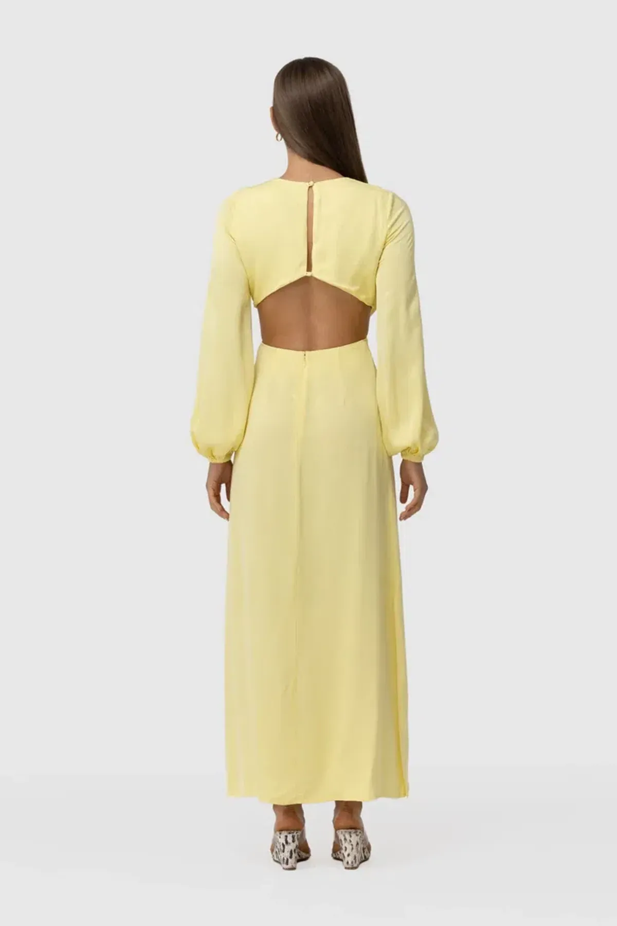 The Wolf Gang Marrakesh Cut Out Dress Lemon Size 6 - Image 3