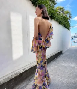 Ruby Marina Gown in Maude Floral Print Size 8 for rent on The Volte - image 1