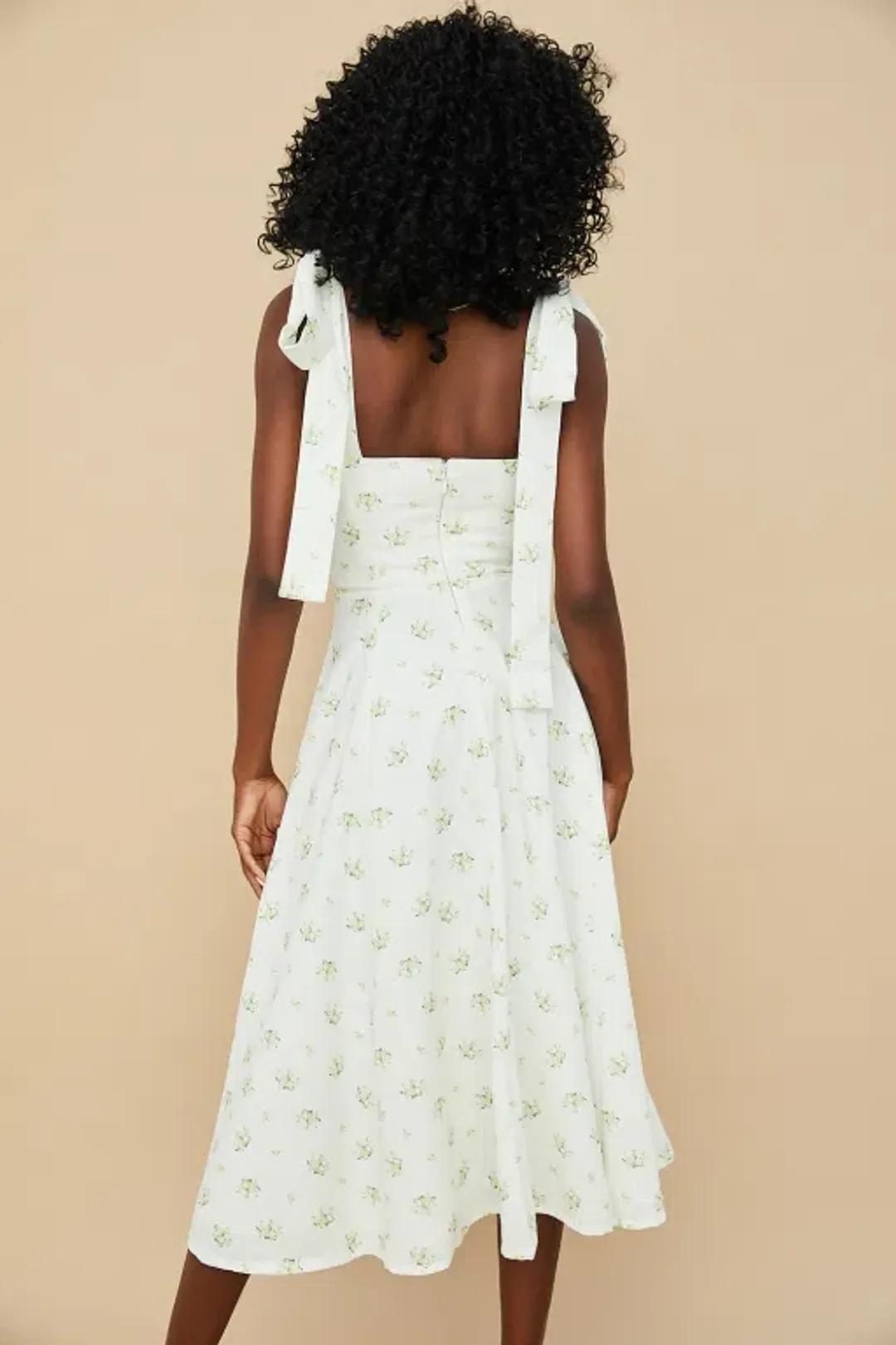 House of CB Alicia Ivory Midi Sundress White Floral Size 8 for rent on The Volte - main image