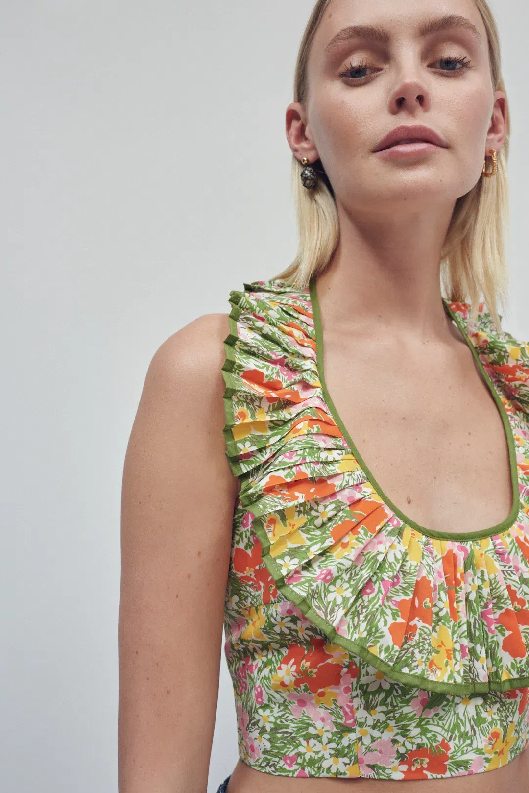 Alemais Cabana Apron Crop Top Multi Size 8 for rent on The Volte - main image