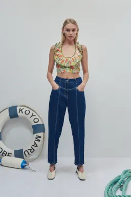 Alemais Cabana Apron Crop Top Multi Size 8 for rent on The Volte - image 1
