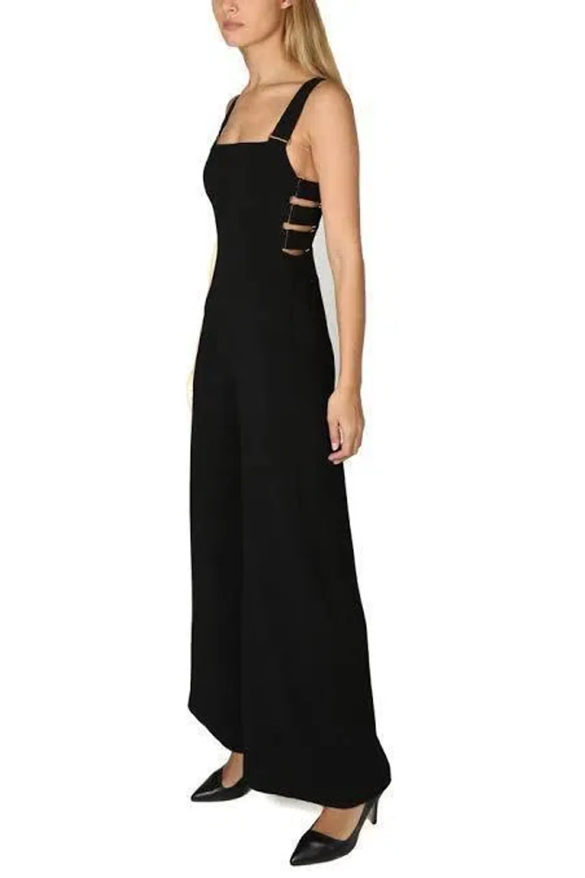 Zimmerman Stretch Crepe Gold Buckle Jumpsuit Navy Size 8 - Image 1