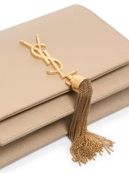 Saint Laurent Kate Textured Leather Handbag with Gold Tassel Beige for rent on The Volte - image 3