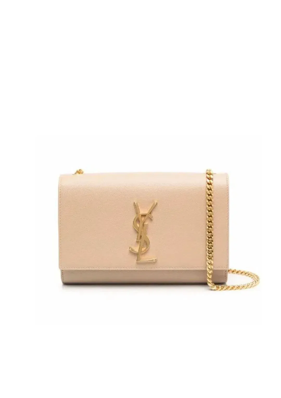Saint Laurent Kate Textured Leather Bag With Gold Hardware Strap Beige for rent on The Volte - main image