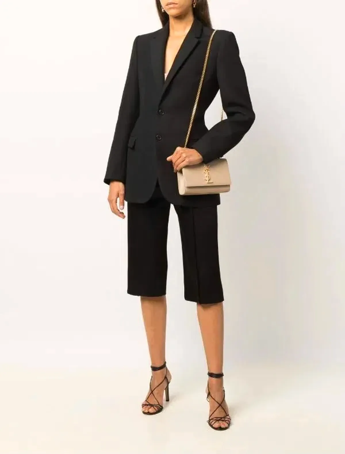 Saint Laurent Kate Textured Leather Bag With Gold Hardware Strap Beige - Image 1