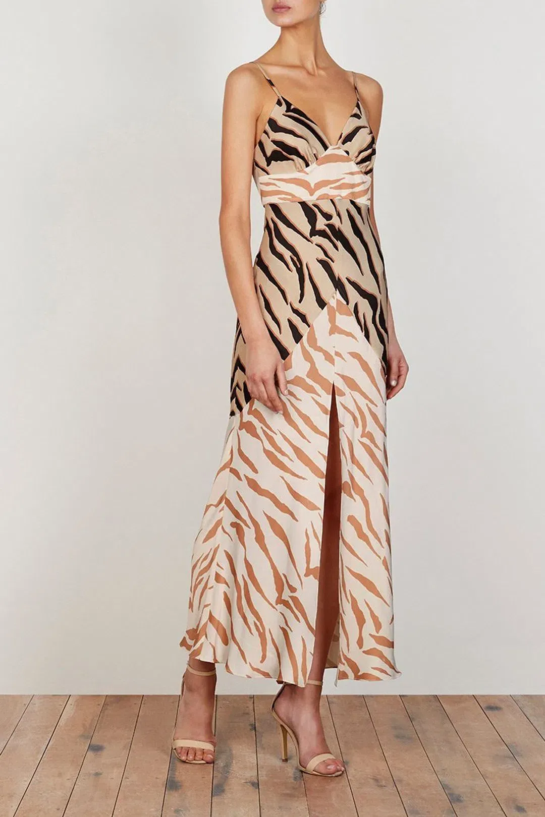 Shona Joy Olson Contrast Bias Slip Midi Dress Print Size 12 for rent on The Volte - main image