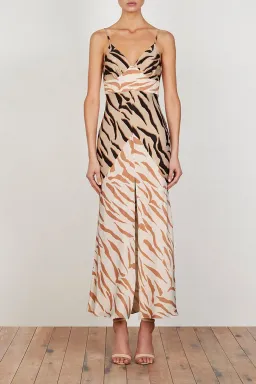 Shona Joy Olson Contrast Bias Slip Midi Dress Print Size 12 for rent on The Volte - image 1