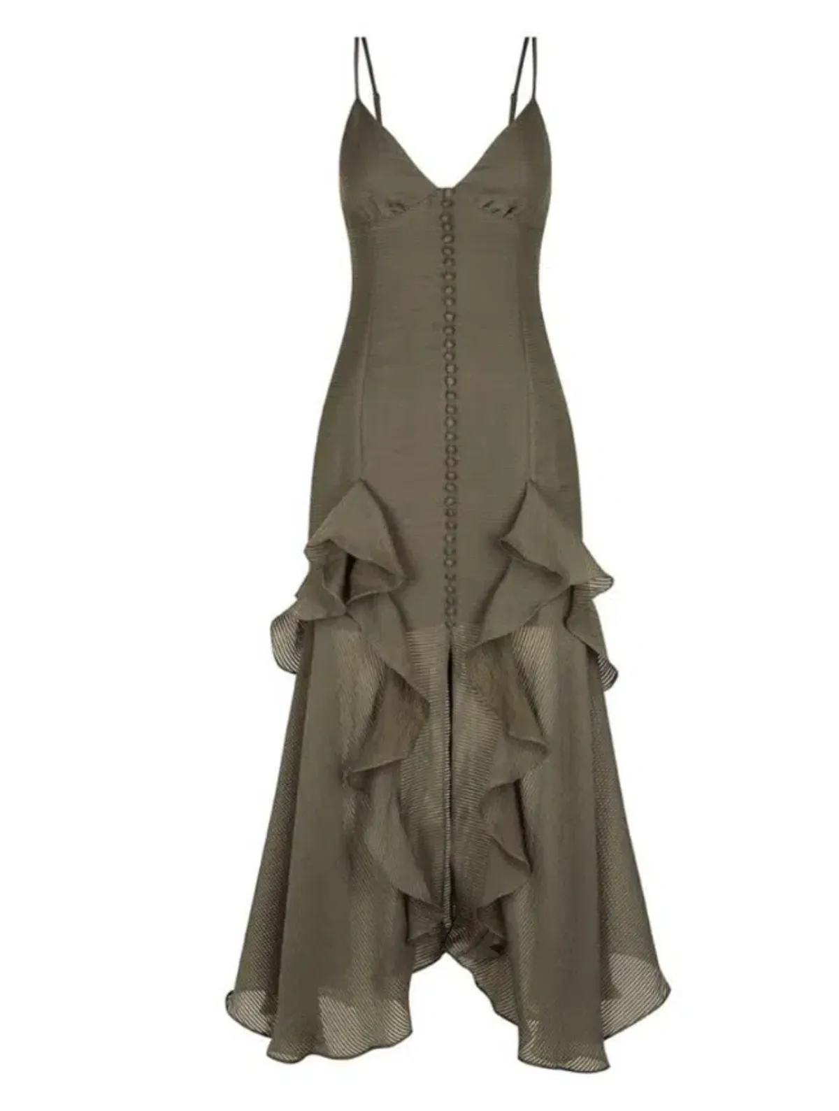 Shona Joy Charlotte Contour Cocktail Midi Dress Green Size 12 - Image 2