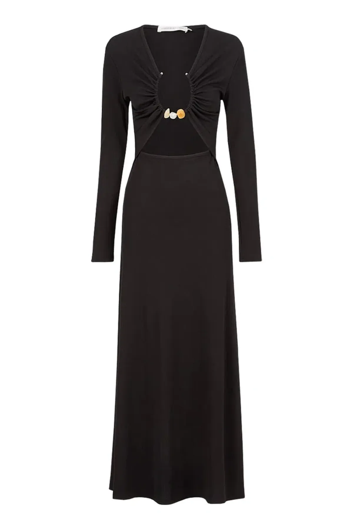 Christopher Esber Split Quarts Ruched Long Sleeve Dress Black Size 8 - Image 5