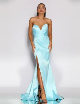 Jadore Esen Strapless Gown Blue Size 10 for rent on The Volte - image 2