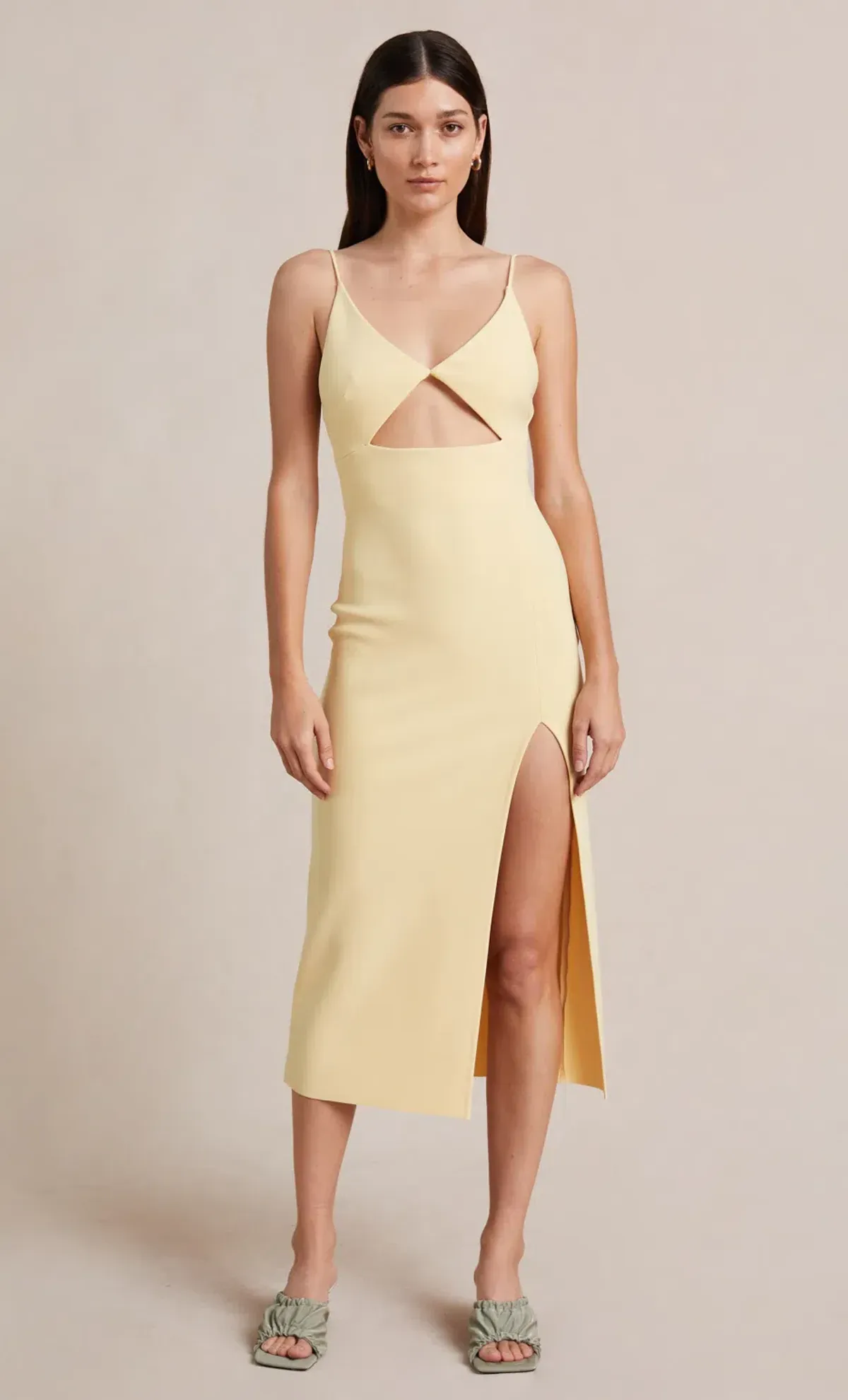 Bec & Bridge Josette Midi Dress Butter Size 8 for rent on The Volte - main image