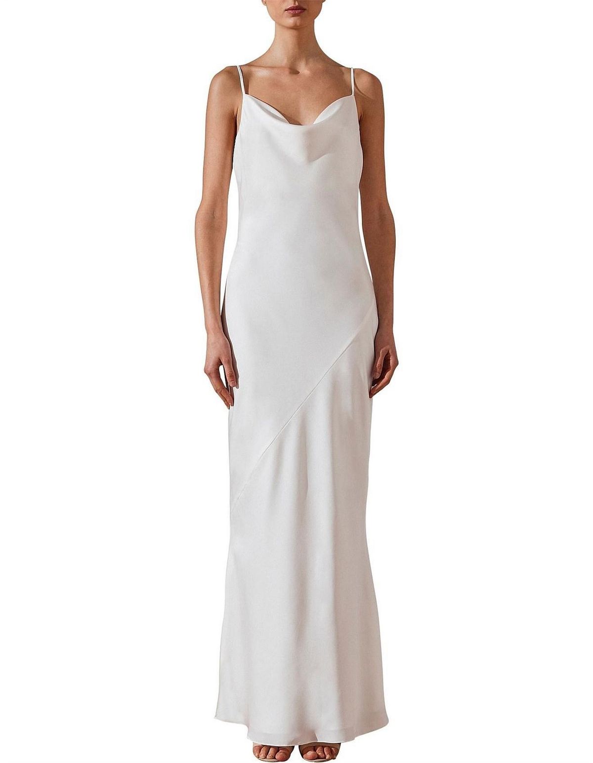 Shona Joy Luxe Bias Cowl Slip Dress Ivory Size 6 - Image 1