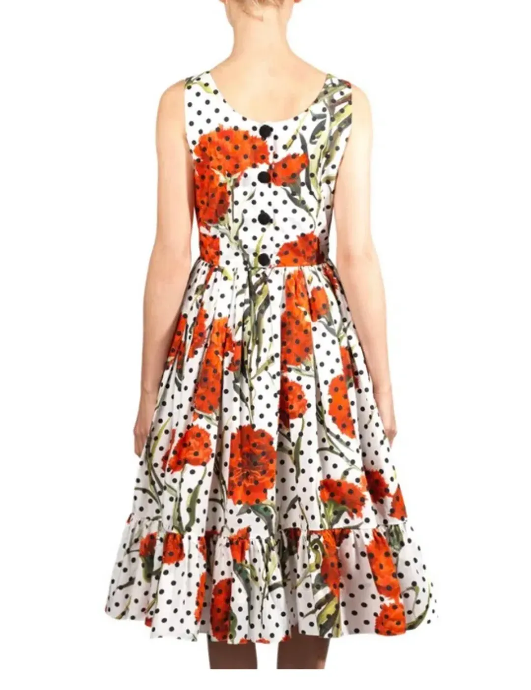Dolce & Gabbana Floral Poplin Dress Print Size 12 for rent on The Volte - main image