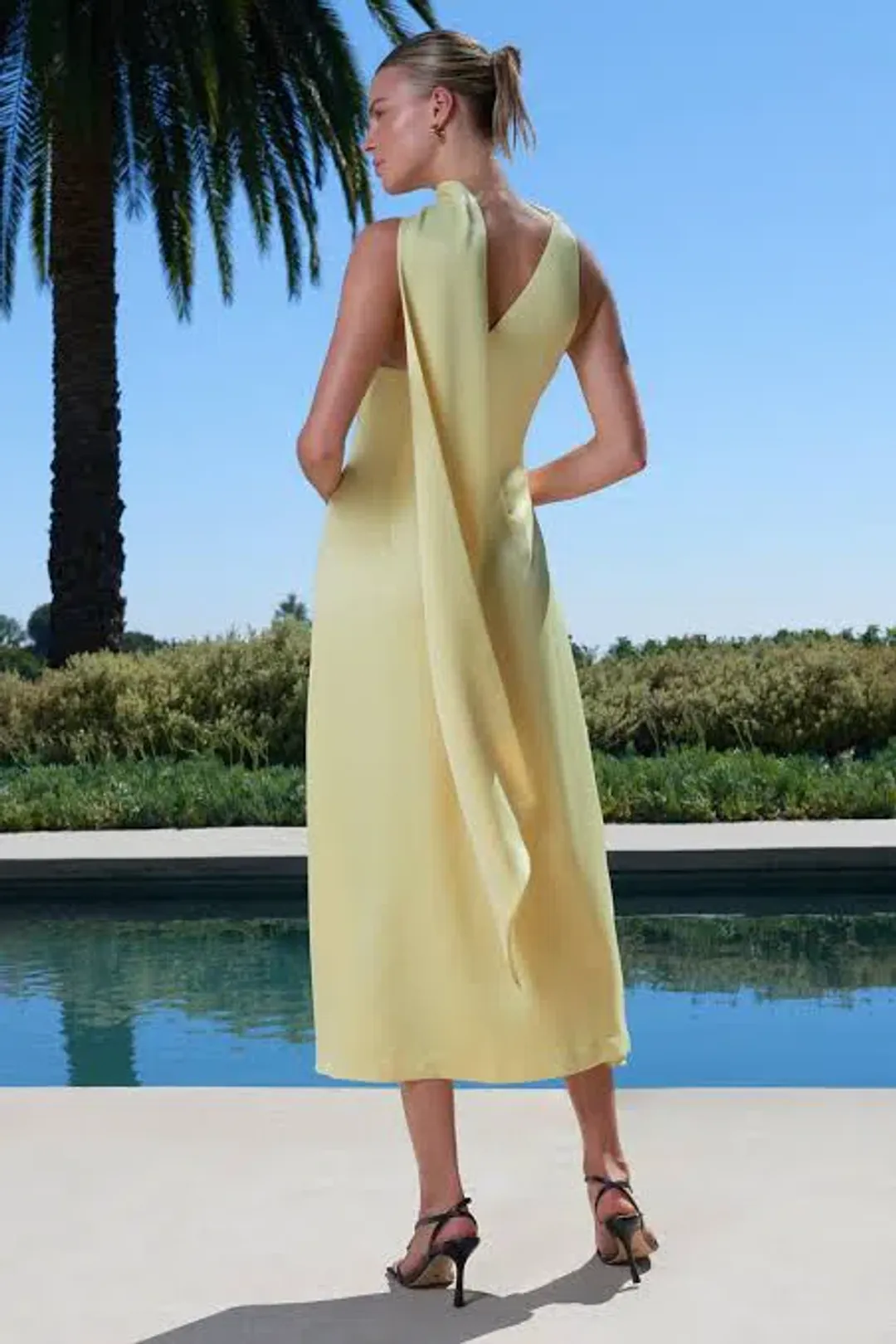 MISHA Estra Midi Dress Venetian Gold Size 8 for rent on The Volte - main image