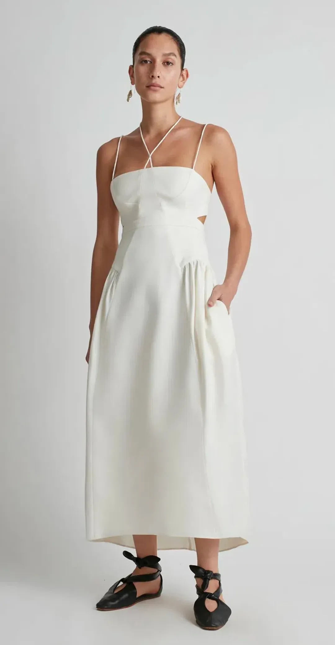 Camilla and Marc Alina Midi Dress White Size 8 for rent on The Volte - main image