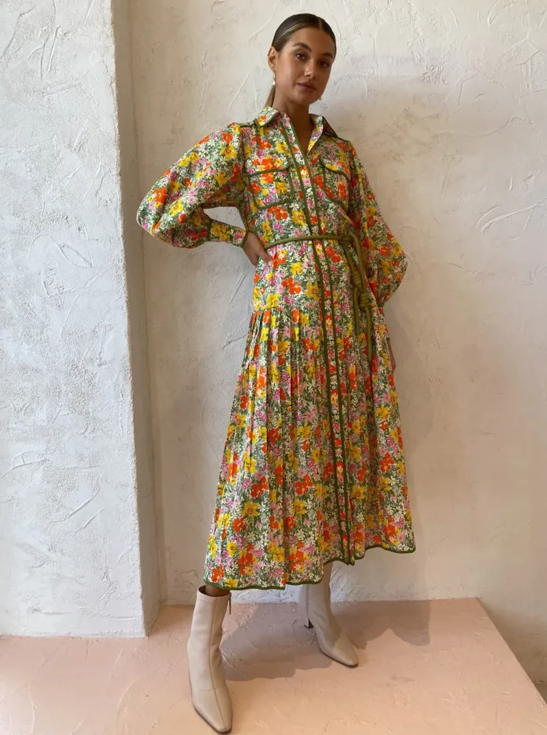 Alemais Cabana Midi Shirtdress Print Size 8 for rent on The Volte - main image