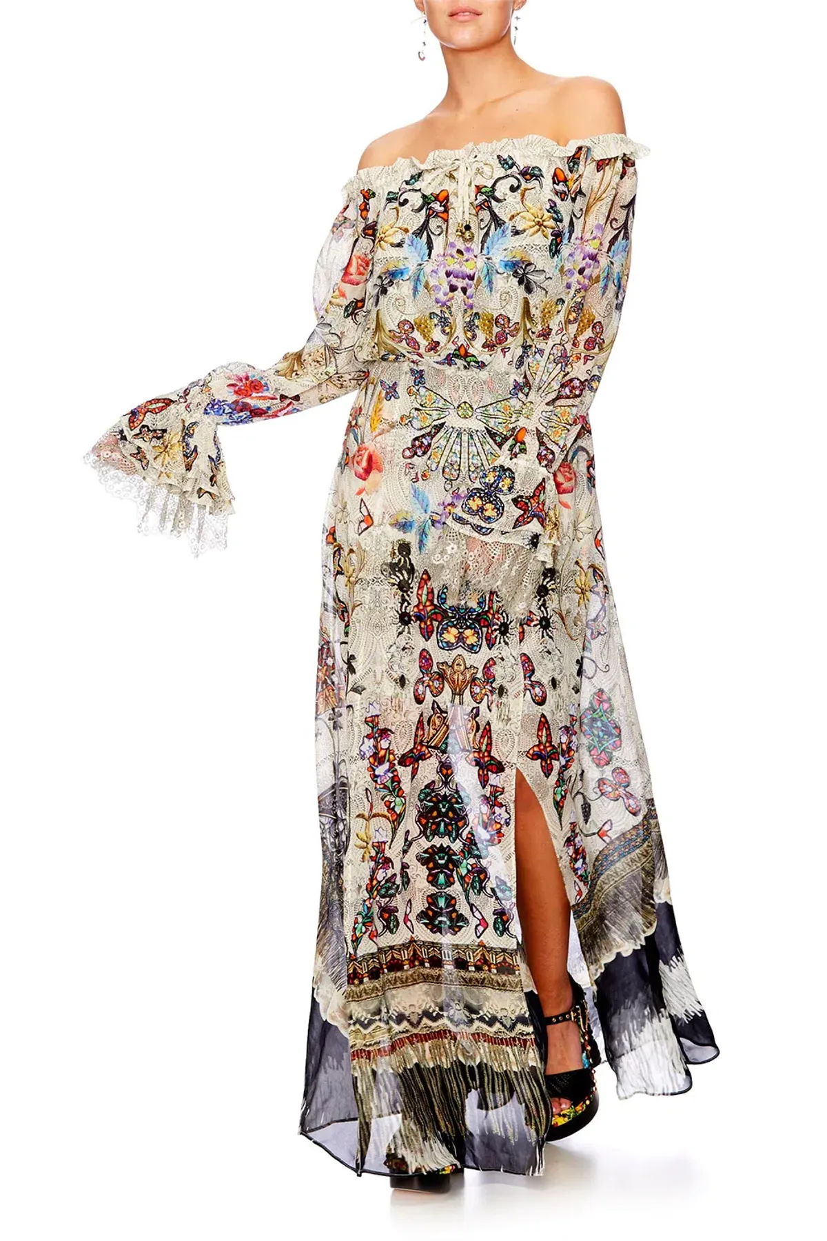 Camilla Drop Shoulder Split Dress Raise Your Glass Size 10 for rent on The Volte - main image